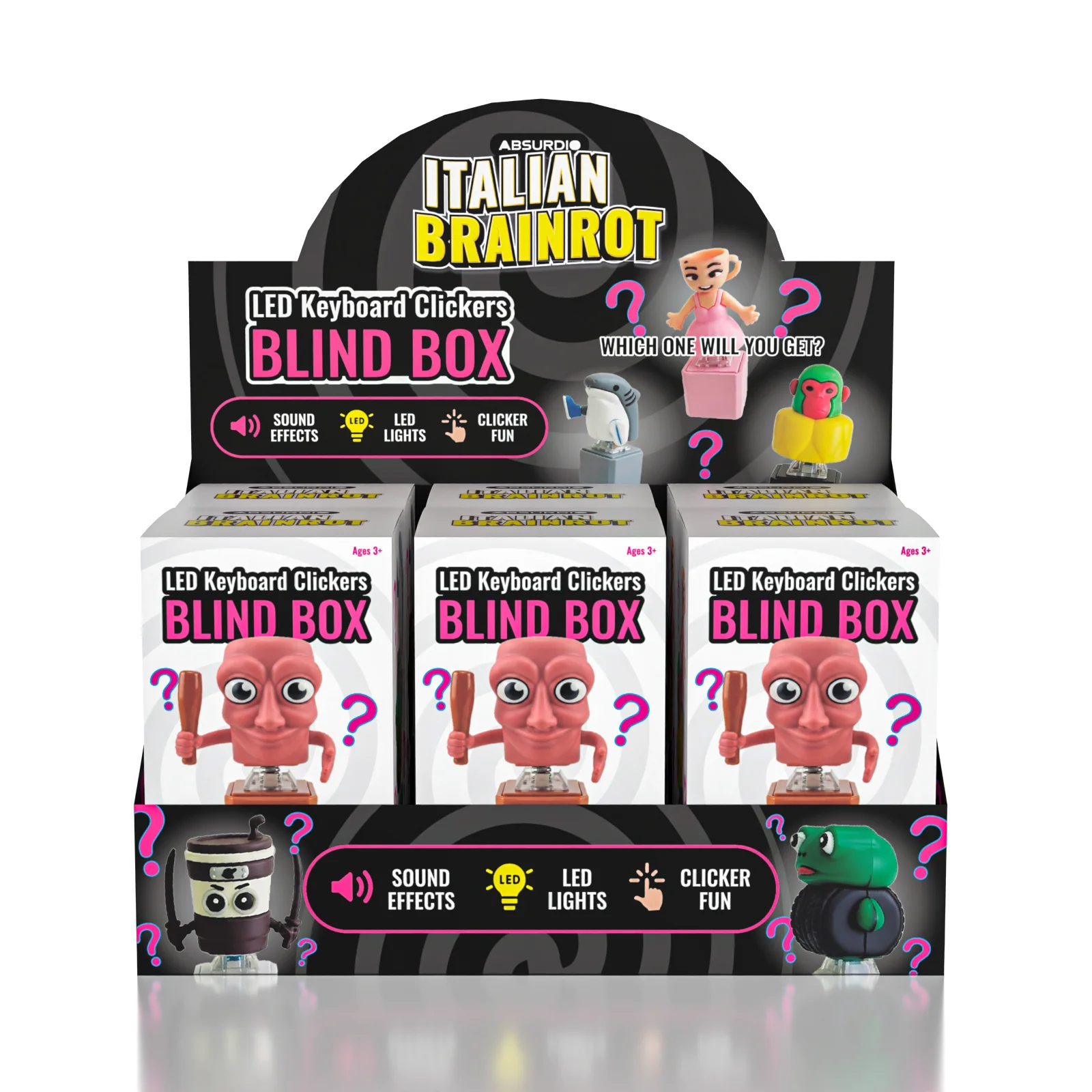 Absurdio Italian Brainrot 3-in-1 LED Keychain Fidget Clicker Toy Blind Box (1pc) - Image 11