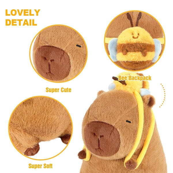 Capybara 9" Kawaii Bumblebee Backpack Plush Toy - Image 6