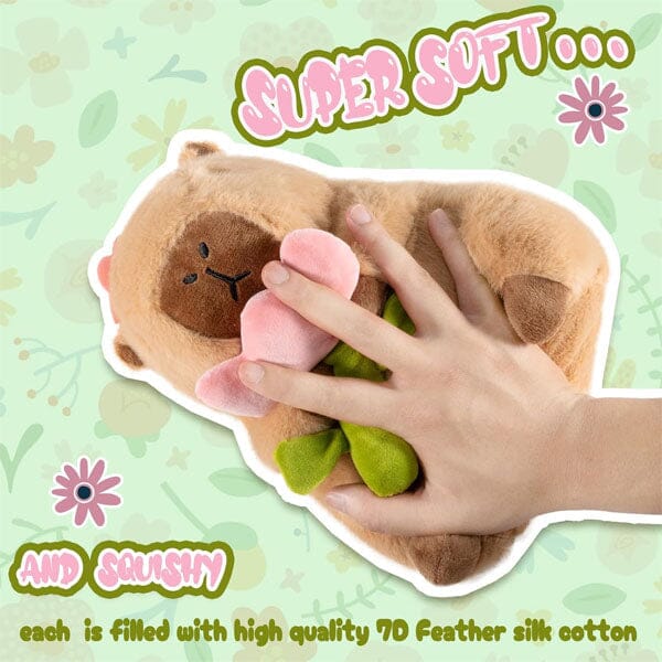 Capybara 9" Kawaii Flower Plush Toy - Image 3