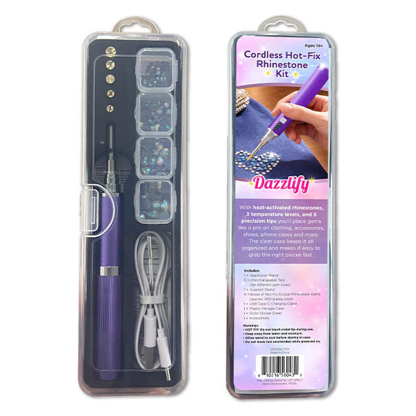 Dazzlify Cordless Hot-Fix Bedazzle Rhinestone Applicator Wand Mini Kit - Image 7