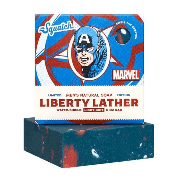 Dr. Squatch® x Marvel™ All-Natural Bar Soap For Men - Captain America Liberty Lather - Image 4
