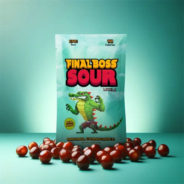 Final Boss Sour Dried Berry Candy 30g (1.06oz) Level 2 Cranberries