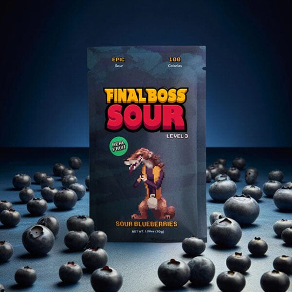 Final Boss Sour Dried Berry Candy 30g (1.06oz) Level 3 Blueberries