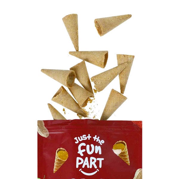 Just The Fun Part Peanut Butter & Jelly Filled Bite-Size Crispy Mini Waffle Cones (120g) Multiple Flavors - Image 2