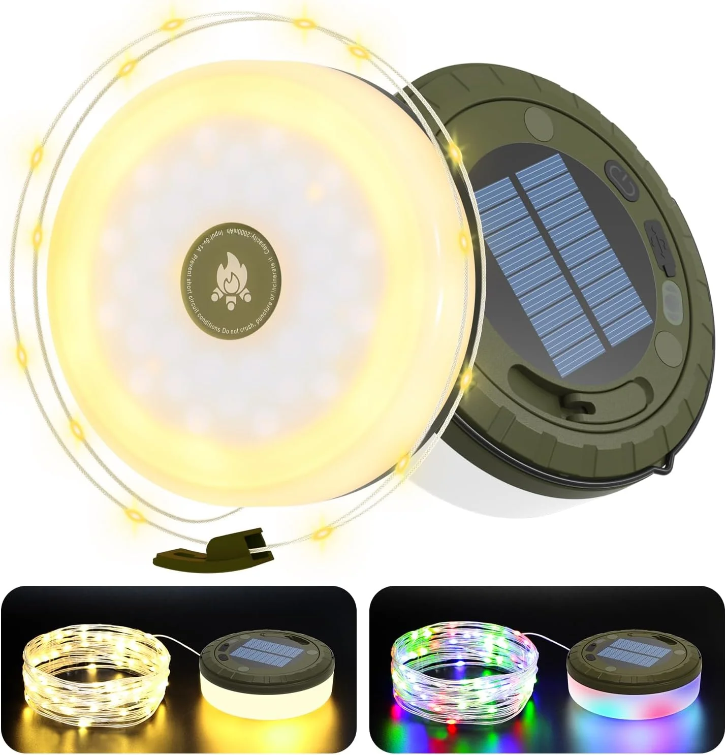 LumaWynd Solar String Lights – 10M Wind-Up LED Outdoor Lights (USB + Solar) - Image 3