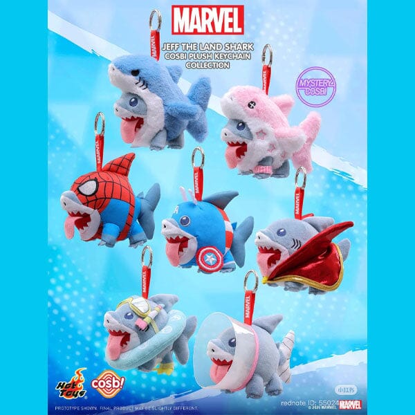 Marvel Jeff the Land Shark Cosbi Keychain Plush Toy Pendant Blind Box (1pc) - Image 9