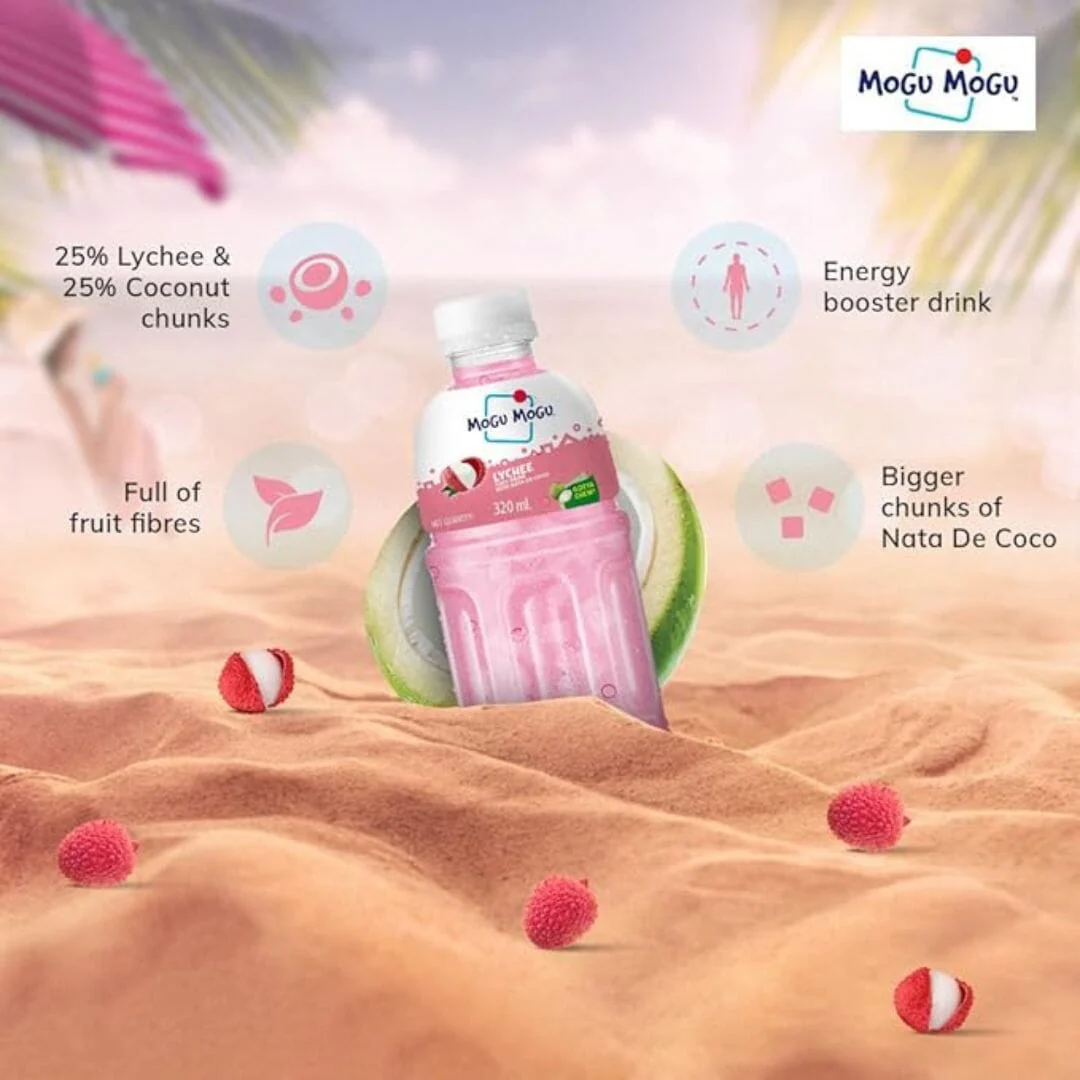 Mogu Mogu Lychee Juice Drink (320mL) - Image 3
