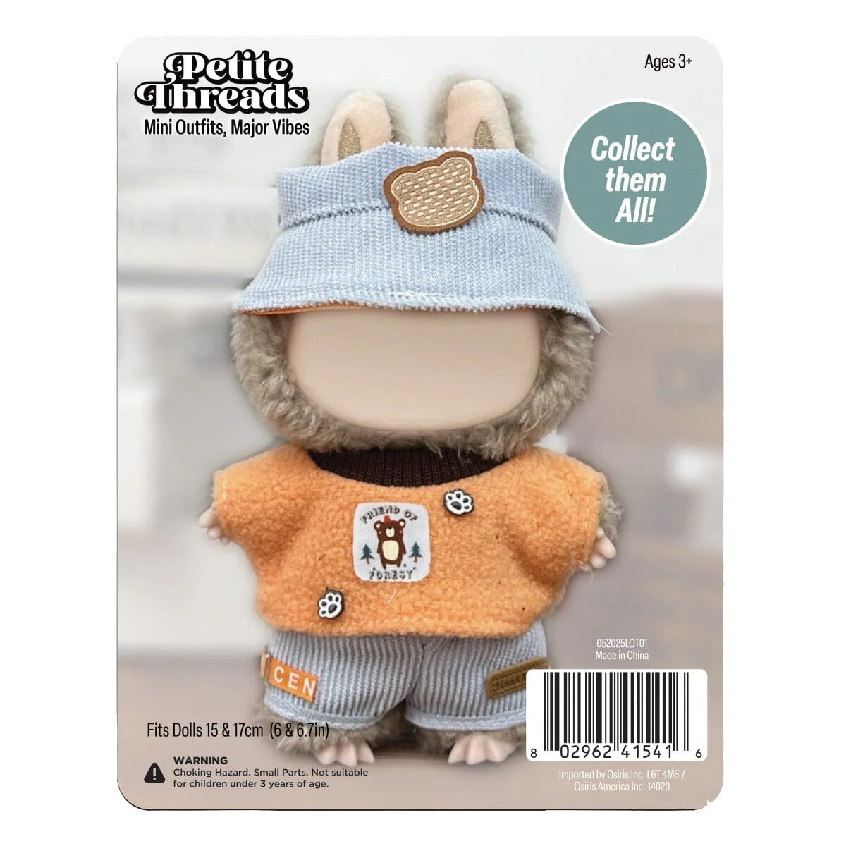 Outfit: Cozy Orange Top & Shorts for Dolls - Petite Threads - Image 2