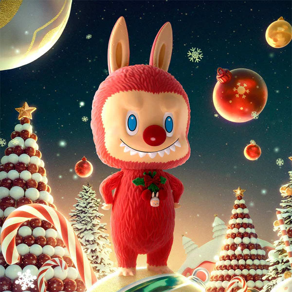 Pop Mart x THE MONSTERS: Giant 2.5-Foot MEGA Labubu TEC 1000% Winter Holiday Flocked Figure Doll (1pc) - Image 4