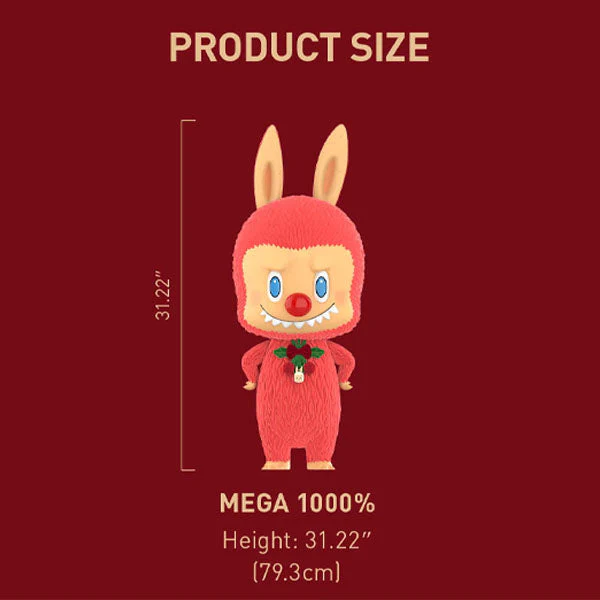 Pop Mart x THE MONSTERS: Giant 2.5-Foot MEGA Labubu TEC 1000% Winter Holiday Flocked Figure Doll (1pc) - Image 7