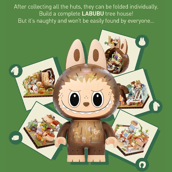 Pop Mart x THE MONSTERS: Labubu Forest Secret Base Tree House Building Block Set - Playful Home (497pc) - Image 4