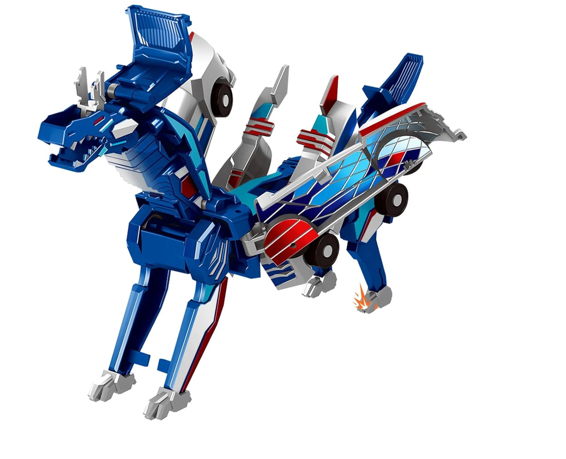 Racemorphs Transformer Car Toy – Blue Magnetic Cars (Transforms into Dragon) - Image 4
