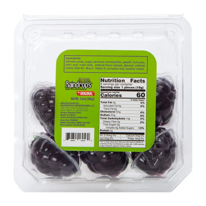 Raindrops Gummy: Liquid Filled Grapes Gummy - 3.8oz - Image 4