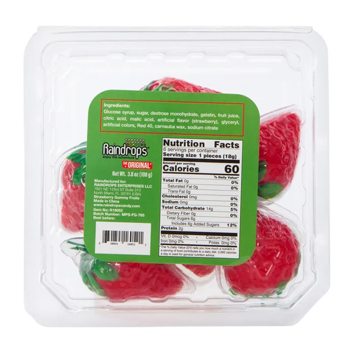 Raindrops Gummy: Liquid Filled Strawberries Gummy - 3.8oz - Image 5