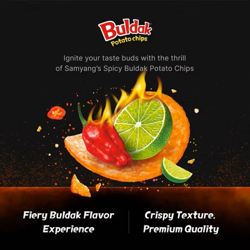 Samyang Buldak Potato Chips Chilli & Lime (55g) - Image 3