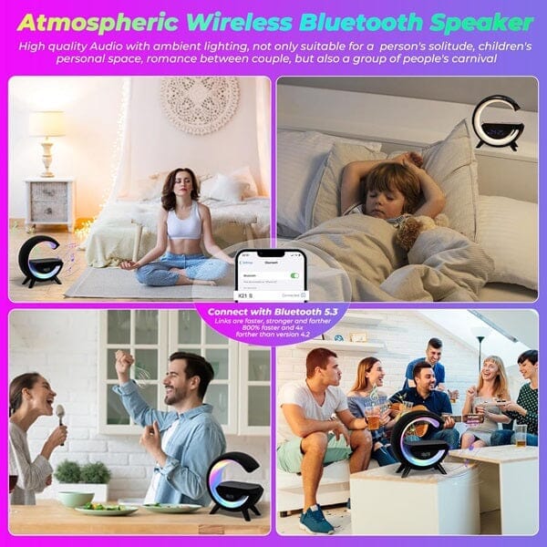 SonicVibes: 3-in-1 Triotunes Bluetooth Speaker w/ Charger & Digital Clock (Multiple Colors) - Image 10