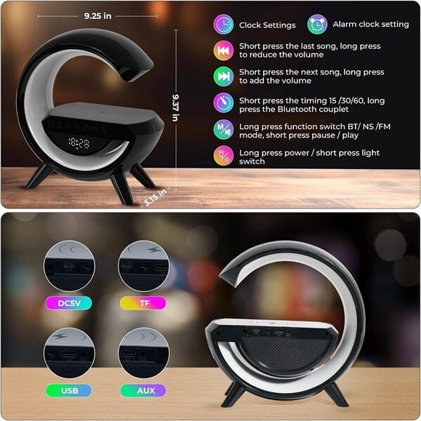 SonicVibes: 3-in-1 Triotunes Bluetooth Speaker w/ Charger & Digital Clock (Multiple Colors) - Image 11