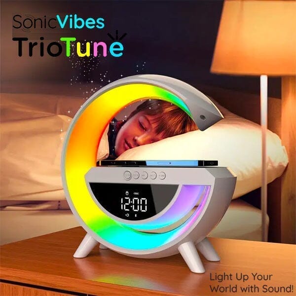 SonicVibes: 3-in-1 Triotunes Bluetooth Speaker w/ Charger & Digital Clock (Multiple Colors) - Image 3