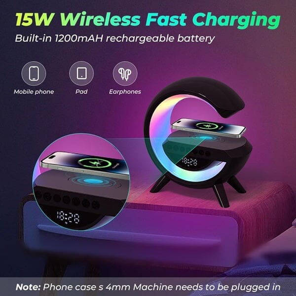 SonicVibes: 3-in-1 Triotunes Bluetooth Speaker w/ Charger & Digital Clock (Multiple Colors) - Image 8