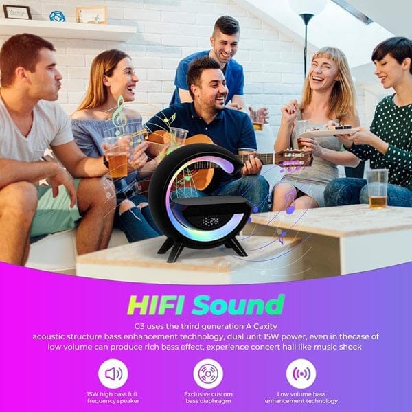 SonicVibes: 3-in-1 Triotunes Bluetooth Speaker w/ Charger & Digital Clock (Multiple Colors) - Image 9