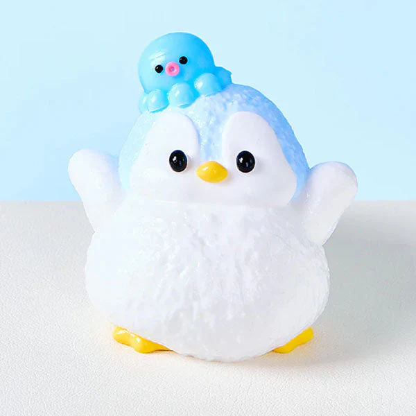 SqueezeSquad Taba Deluxe Premium Silicone Squishies® Fidget Toy - Blue Penguin