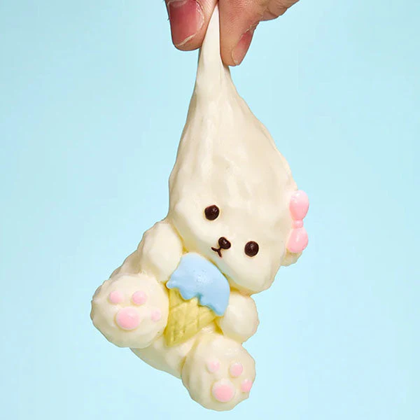 SqueezeSquad Taba Deluxe Premium Silicone Squishies® Fidget Toy - Dog w/ Ice Cream Cone - Image 2