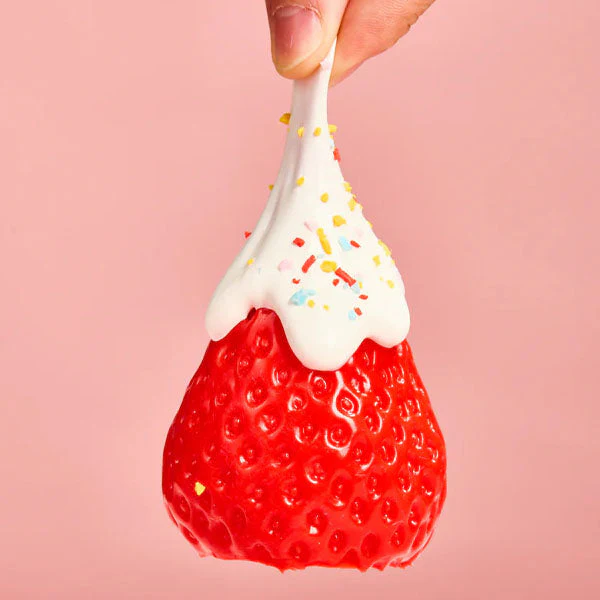 SqueezeSquad Taba Deluxe Premium Silicone Squishies® Fidget Toy - Strawberry - Image 3