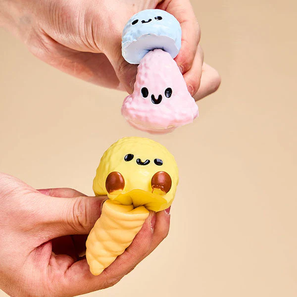 SqueezeSquad Taba Deluxe Premium Silicone Squishies® Fidget Toy - Triple Ice Cream Cone - Image 3