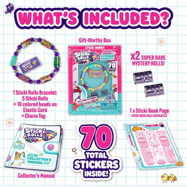 Sticki Rolls Wearable Reusable Single Sticki Band Kit (70 Stickers Inside!) - Image 7