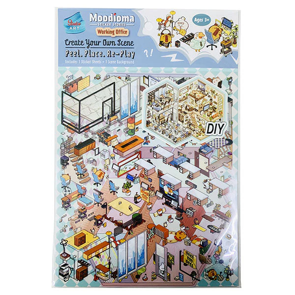 Studio Art Moodioma Kawaii Sticker Story Scene Kit (2 Sticker Sheets + Background Card) Multiple Styles - Image 11