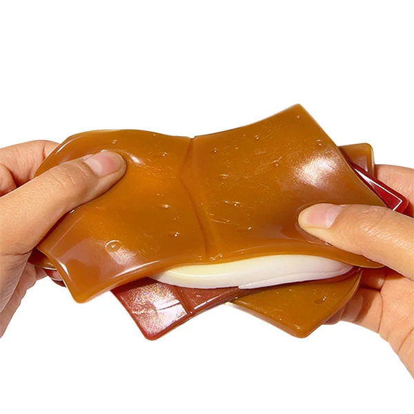 Taba Squishies® Peelables Deluxe Premium Silicone Fidget Toy (1pc) Chocolate S'more - Image 2