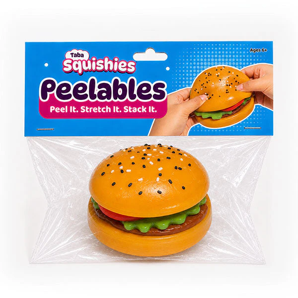 Taba Squishies® Peelables Deluxe Premium Silicone Fidget Toy (1pc) Hamburger