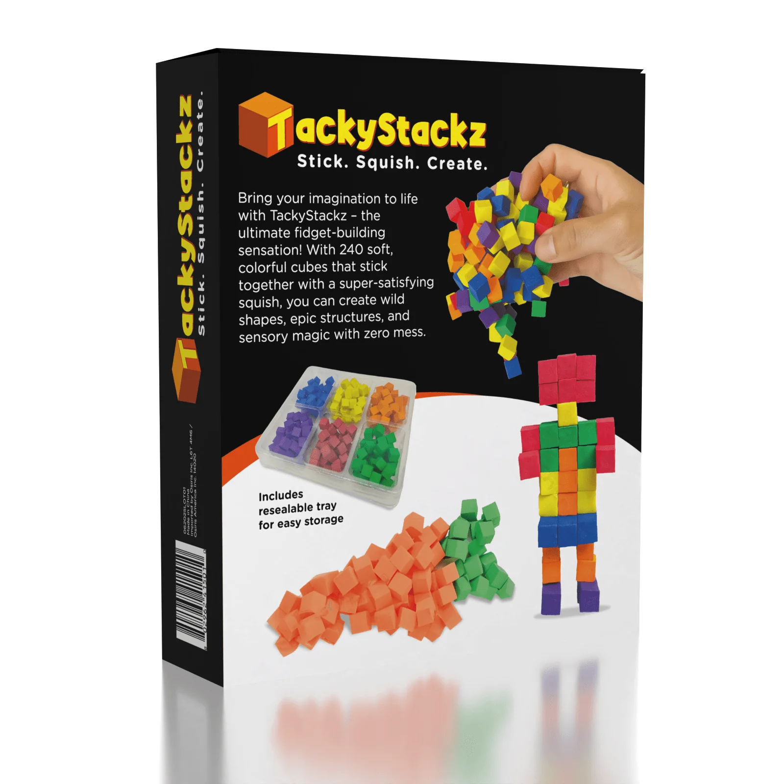 TackyStackz Sticky Squishies® Fidget Cubes - Includes Storage Box - Image 2