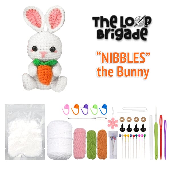 The LOOP Brigade: DIY Mini Crochet Plush Toy Complete Kit For Beginners - Nibbles the Bunny - Image 4