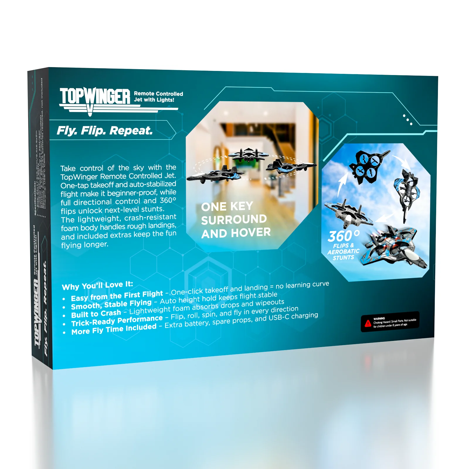 TopWinger Remote Controlled Jet with Lights – RC Foam Jet For Stunts & Easy Controls - Image 2
