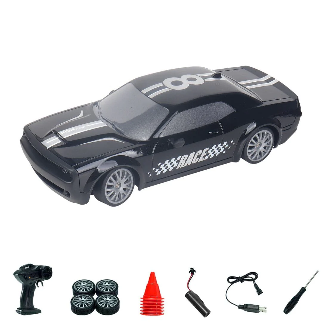 Tough Trax TurboDrifter: Mini RC Drift Car Black - Image 2
