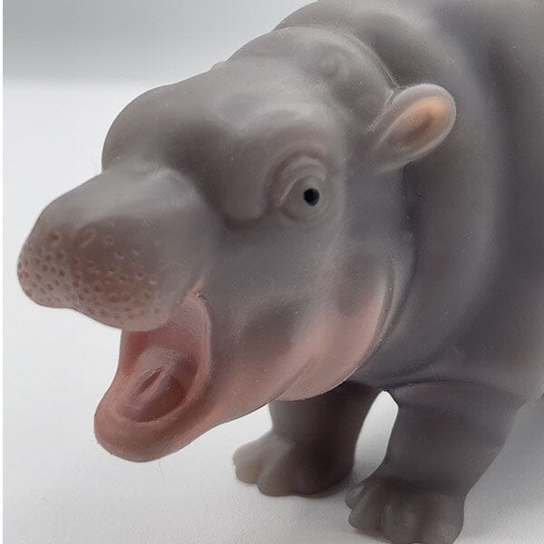 TrueHeart Treasures Squishies® Silicone Reborn Animals: Mini Hippo Newborn Baby (Includes Bed & Bottle) - Image 11