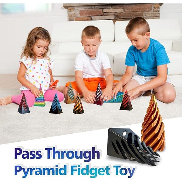 TwistQuest 3D Printed Fidget Spiral Cone Toy (Black & Red) - Image 5