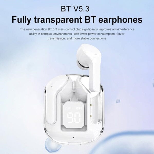 TWS - Wireless Earbuds With Digital Display and Transparent Case - Image 3
